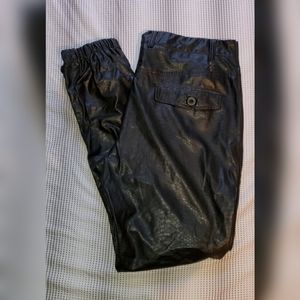 Men's Black Faux Snake Skin Joggers
